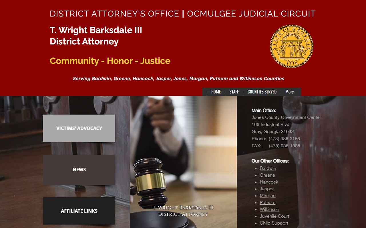Hancock County court records after arrest Ocmulgee Judicial Circuit District Attorney